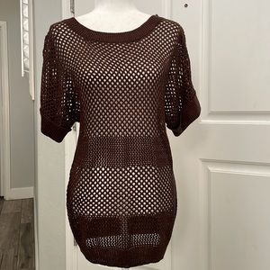 ✨✨ 80’s vibe The Limited metallic crochet  like blend top